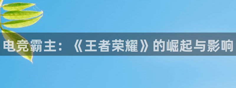 乐鱼电竞官网：电竞霸主：《王者荣耀》的崛起与影响